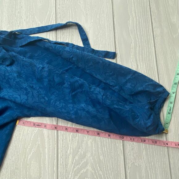 Holding Horses Women's Blue Damask Tie Shoulder Mini Shift Dress Size Medium - Picture 6 of 9